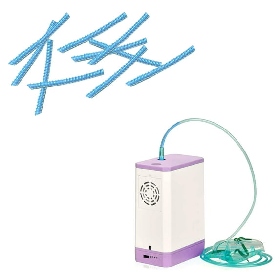 10Pcs Oxygen Tube Support for Portable Oxygen Concentrator Oxygen Hose Nasal Cannula Oxygen Tubes Straightener Oxygen Tubing Strain Reliefs, Sky Blue