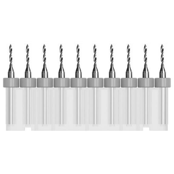 10Pcs PCB Drill Bits Set, 1/8" Shank 1.1mm-2.0mm Micro Twist Bit Spiral Flute Carbide for Print Circuit Board Stone Dremel Jewelry CNC Engraving