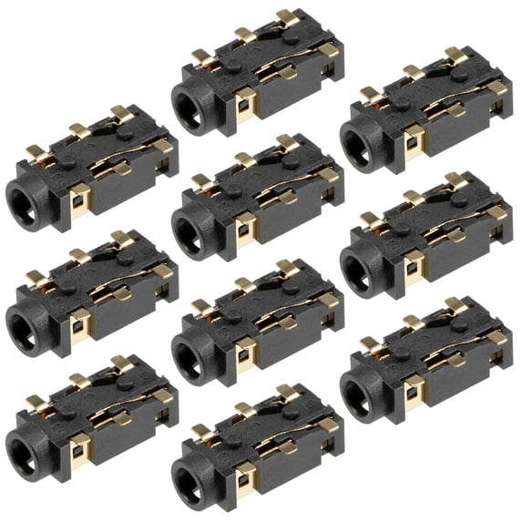 10Pcs PCB Mount 2.5mm 6 Pin Socket Stereo Jack Audio Video Connector PJ-242B