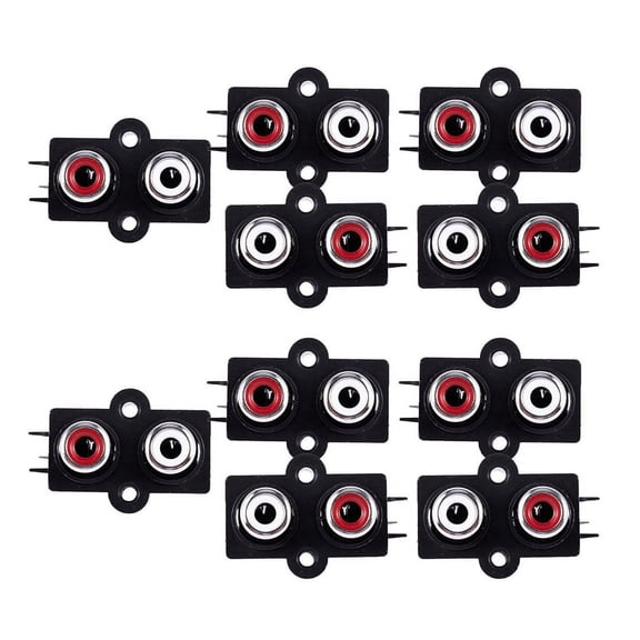 10Pcs PCB Mount 2 Position Stereo Audio Video Jack Female Connector,10 x Female Connector