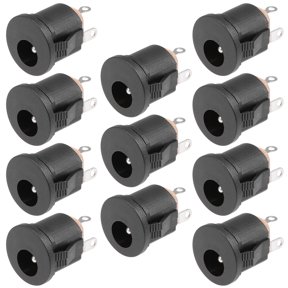 10Pcs PCB Mount 5.5mm x 2.1mm 3 Pin Audio Video DC Power Connector Socket DC022A
