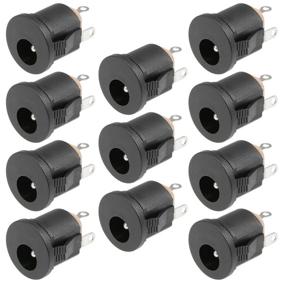10Pcs PCB Mount 5.5mm x 2.1mm 3 Pin Audio Video DC Power Connector Socket DC022A