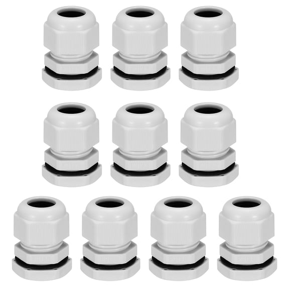 10Pcs PG13.5 Cable Gland Waterproof Joint Adjustable White for 6mm-11mm Dia Wire
