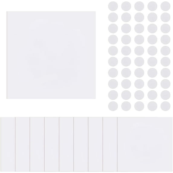 10Pcs PP Plastic Wall Hole Cover Sheets with 100Pcs Plastic Stickers 15.2cm/5.98" PVC Material Dustproof Cover Plate Square Frosted Blank Plate