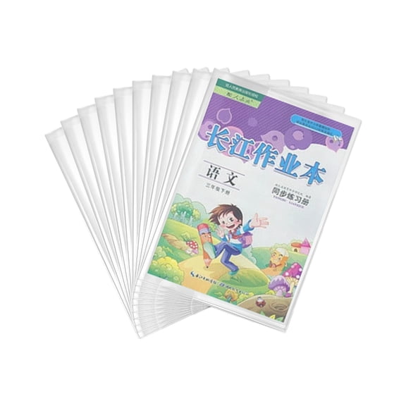 10PCS Recyclable Plastic Book Protectors for Students Clear Anti Tear Coverings Fits Various Textbook Size