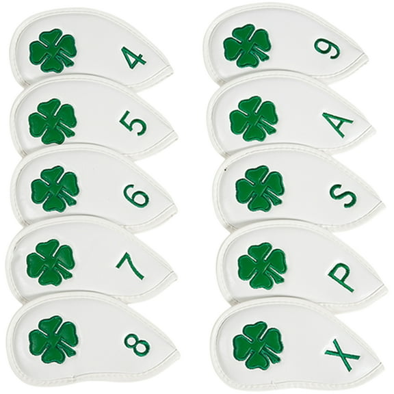10Pcs PU Leather Golfs Iron Head Cover Waterproofs Golfs Club Head Cover Putter Protector Golfs Headcover Protective Cover