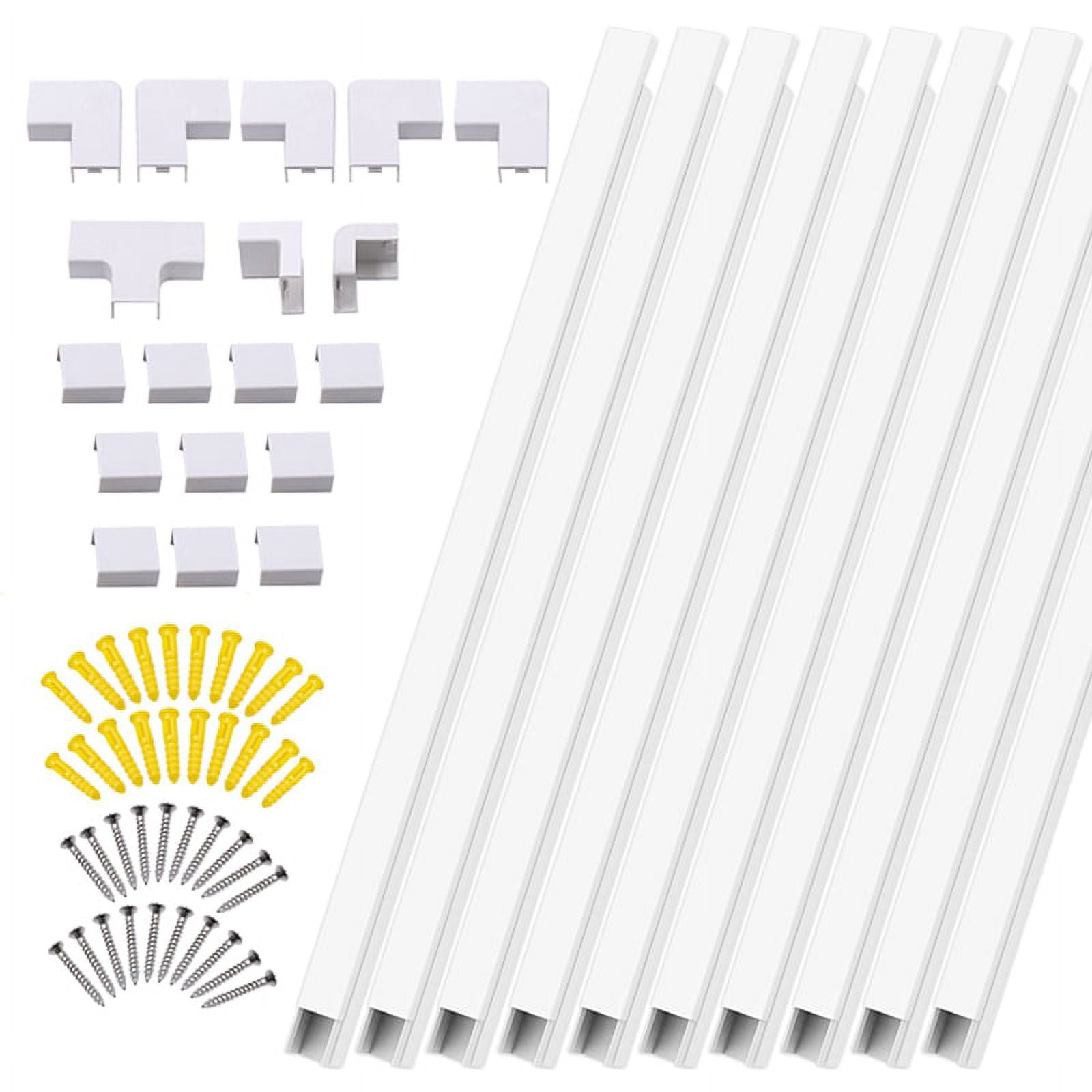 10Pcs PVC Cord Duct Raceway Wall Management Electric Cache Channel Wire ...