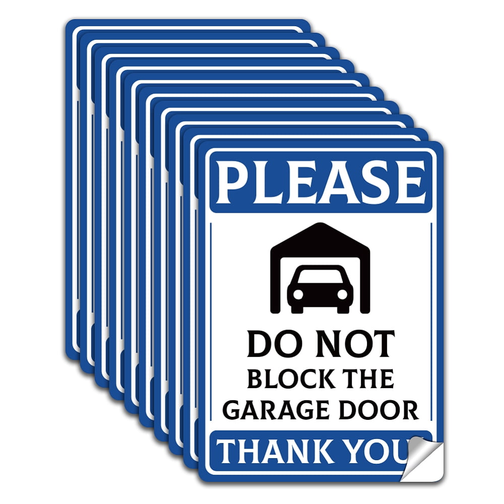 10Pcs PVC Do Not Block Garage Door Sticker Legend "PLEASE DO NOT BLOCK ...