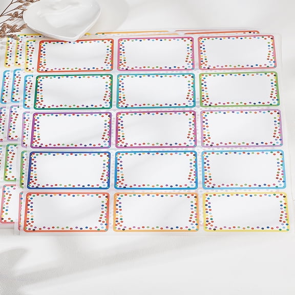 10Pcs PVC Self Adhesive Stickers English Name Adhesive Label Rectangle Colorful 275x240x0.1mm