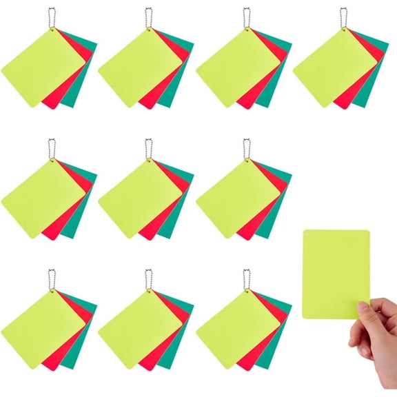 10Pcs PVC Sheets with Bell Chain for Football Penalty Card Rectangle Mixed Color 149mm