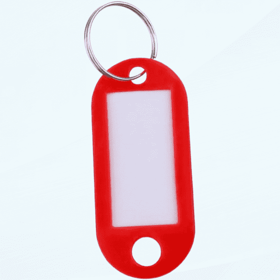 10Pcs/Pack Durable Practical Useful Multifunctional Plastic Key Fobs Language ID Tags Labels Key Rings for Keys Pet Name Tags