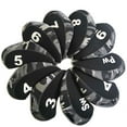 thumbnail image 1 of 10Pcs/Pack Golf Iron Covers Set Golf Club Head Cover Golf Covers ,,,,7,8,9,S,A,P Headcover Fit Most Irons Soft Waterproof, 1 of 10