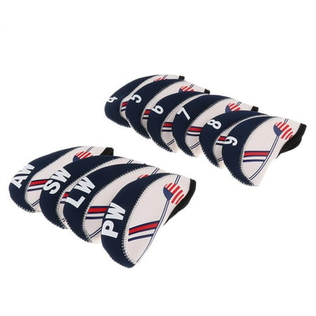 10Pcs/Pack Neoprene Golf Iron Covers Set Golf Club Head Cover Kopfbedeckung Proetctor & Numbers fit Most Irons.
