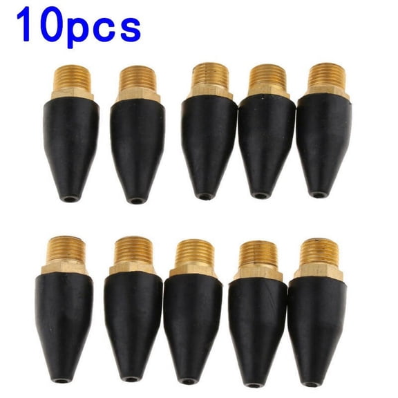 10Pcs/Pack Rubber / Brass Safety Tip Nozzle for Air Blow Tools 1/8 Inch NPT Male