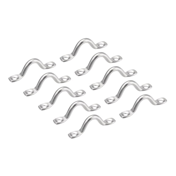 10Pcs Pad Eye Straps Deck Loops 2.1 Inch 316 Stainless Steel Tie Down Buckle for Bimini Boat Kayak