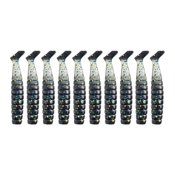 10Pcs Paddle Tail Swimbaits 4cm 1.1g Artificial Worm Baits T Tail Swim Baits for Saltwater Soft Fishing Lures