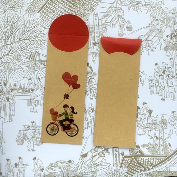 10Pcs Paper Envelopes for Stationery Paper Invitation Greeting Card Gift Bookmark Package Bicycle 10mm Brown DIY