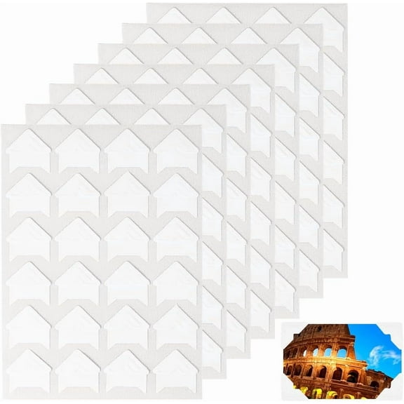 10Pcs Paper Picture Corners Photo Corner Stickers White Self Adhesive Photos Album Diary Stamping Mounting Sticker Corners for DIY Scrapbooking Pictures Journal Memory Books DIY Crafts Supplies