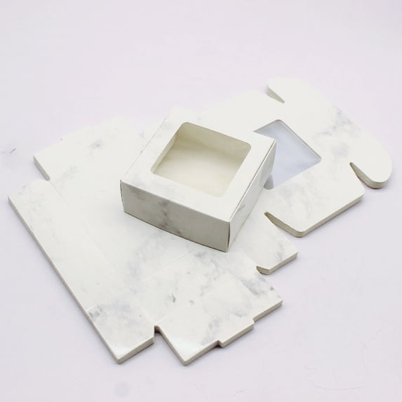 10Pcs Paper gifts package box 7.5x7.5x3cm white DIY Christmas window candy wedding favors jewelry party suppiles wrapping box marbling window box 7.5x7.5x3cm 10pcs