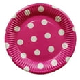 thumbnail image 1 of 10Pcs Party Supplies 7 Inch Dot Paper Tray Cake Plate Disposable Barbecue Plate(Rose Red), 1 of 1