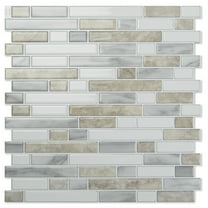 10Pcs Peel and Stick Backsplash Thicker Design,12''x12'' Self-Adhesive Wall Tiles for Kitchen,Bathroom in Beige/White