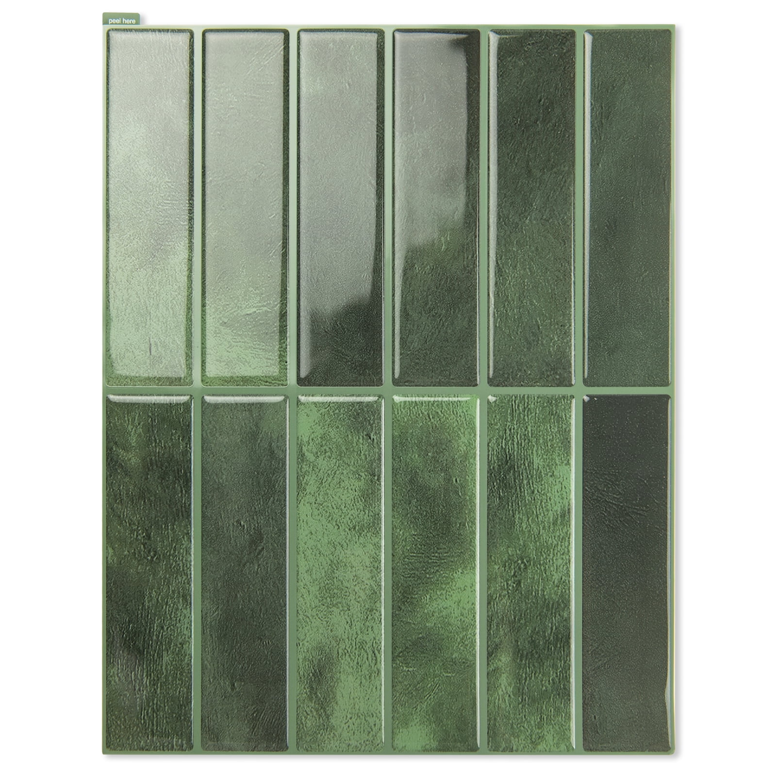 10Pcs Peel and Stick Backsplash Tile,11.4'' x 9'' Subway Tile,Self-Adhesive Wall Tiles for Kitche,Bathroom,RV,Thicker Design in Green
