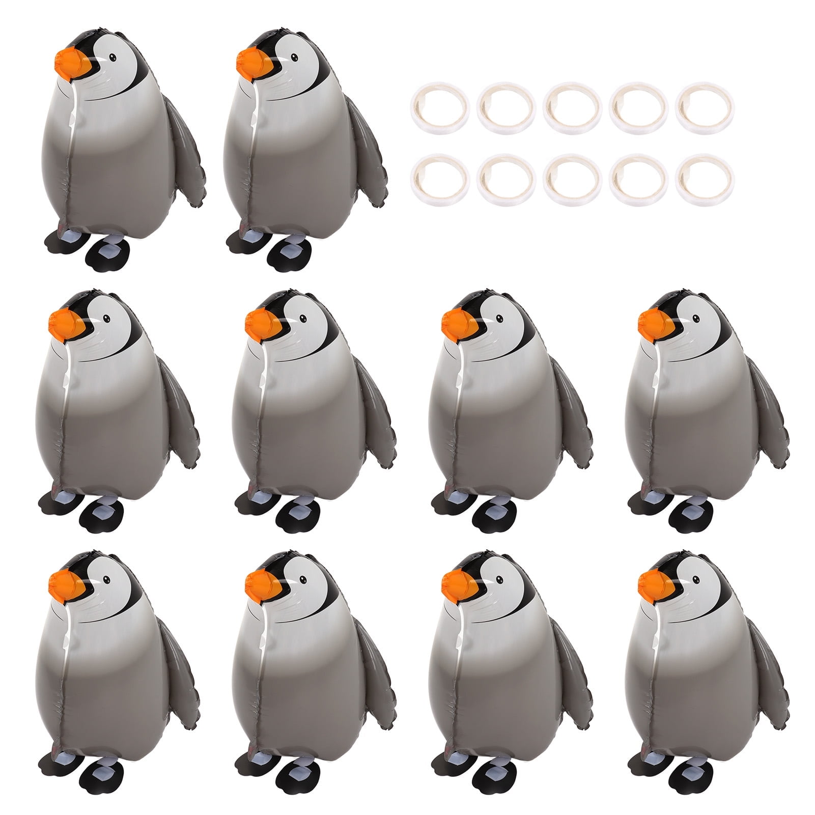 10Pcs Pen-guin Balloons, Po-lar Bear Pe-nguin Sh-ark Walking Balloons Foil Party Balloon, Cute Pen-guin Foil Balloon for Boys Girls Theme Birthday Party Wedding Baby Shower Supplies