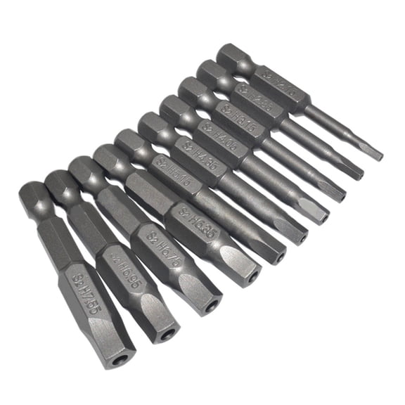 10Pcs Pentagons Head Screwdriver Bit Set Metric Sizes 1/4 Inch Hex Shank 5 Sided Security Tamper Proof