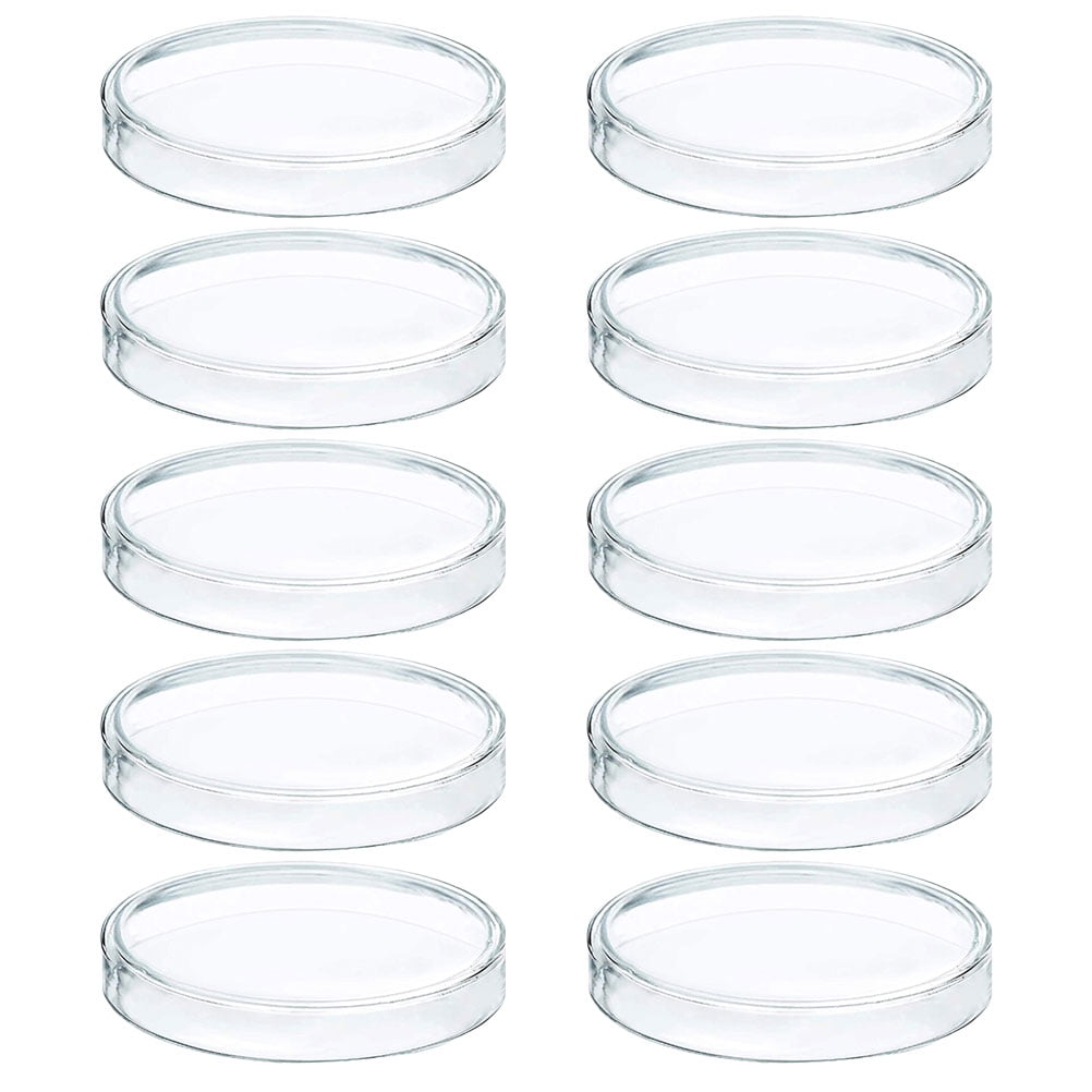 10Pcs Petri Dishes with Lid Clear Cell Tissue Petri Plates Laboratory