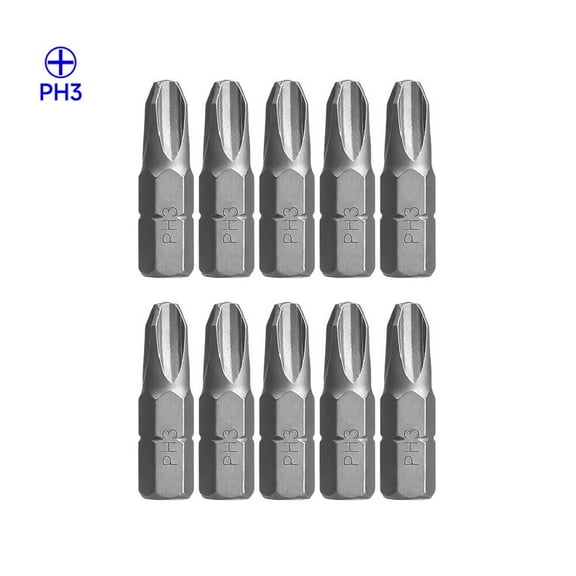 10Pcs Ph1 Ph2 Ph3 Alloy Steel Screwdriver Bit Set 25Mm Drill Hex Magnetic Tools Ph3