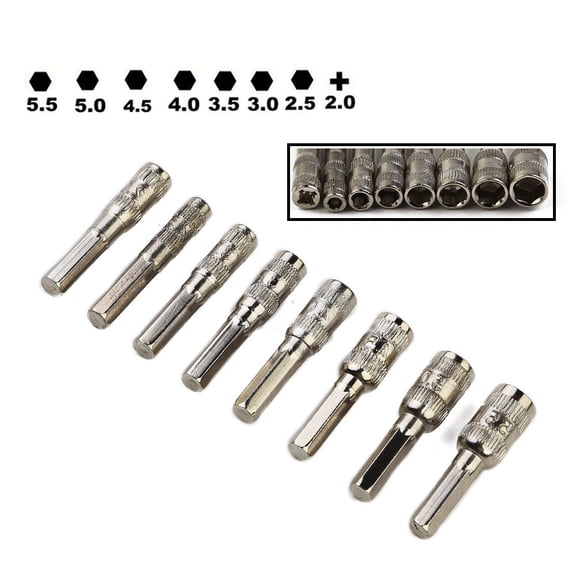 10Pcs Ph2 2.5Mm-5.5Mm Socket Screwdriver Bits Hex Shank Nut Driver For Diy Tightening Nut Bolt For Repairing Tool Wrench Tool 3.5Mm Fangkenuo