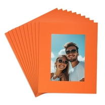 Uxcell 10Pcs Picture Mat 8"x10" Bevel Cut Frame Mattes for Display Art Measuring Orange