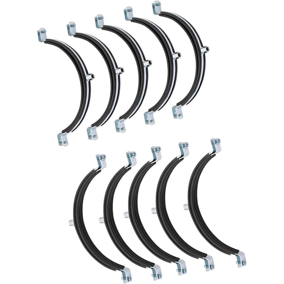 10Pcs Pipe Clamp with Rubber Gasket Steel Clamp Pipe Hanger for Ventilation Duct Connection to the Wall or Ceiling Mounting Bracket Clamp for Plumbing Facilities (250mm/10in)