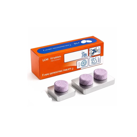 10Pcs Pipe Defrosting Tablets, Drain Line Cleaner, Prevents Odors, Keeps HVAC Drain Pan Clean, Prevents Overflow, Flow Treat Tablets Prevents Odors