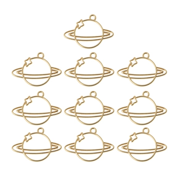 10Pcs Planet Resin Frame Pendant Open Bezel Setting Necklace Keychain Earring Jewelry Making