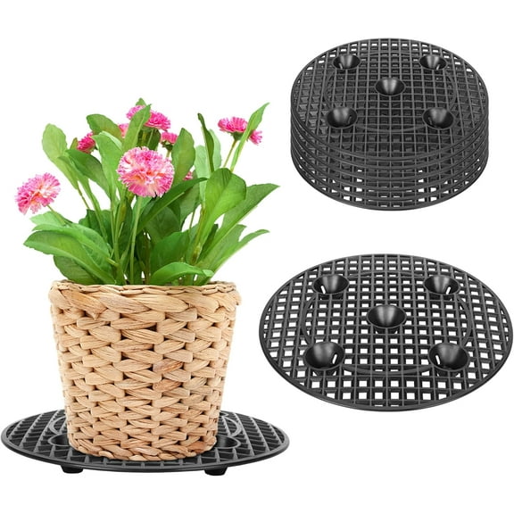 10Pcs Planter Stands Indoor Outdoor, 11.8in Plant Level Pot Elevator, Plastic Planter Holder Riser for Patio & Deck Floor Protector