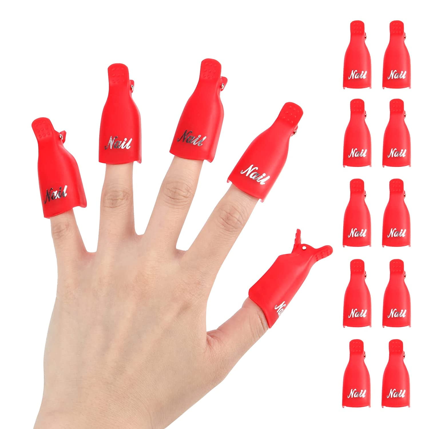 10Pcs Plastic Acrylic Nail Art Soak Off Cap Clip UV Gel Polish Remover Wrap Tool Gel Nail Polish