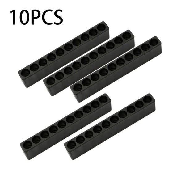 10Pcs Plastic Black 10 Holes Hex Shank Screwdriver Bit Holder Tools Storage Case