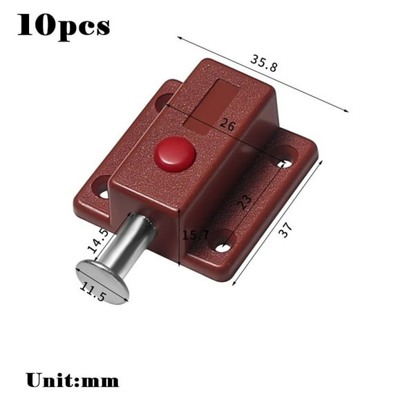 10Pcs Plastic Cabinet Push Button Spring Load Automatic Door Bolt Latches Lock
