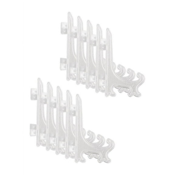 10Pcs Plastic Clear Display Plate Stand Easel Photo Frames Pictures Bowls Dish Holder Home Decoration Folding Tray Rack