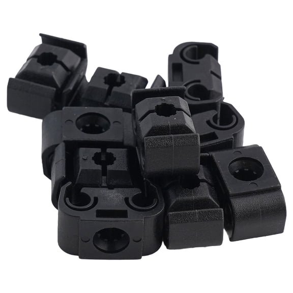 10Pcs Plastic Double Brake Line Clips Clamps Black For 5mm (3/16inch) Brake Pipe