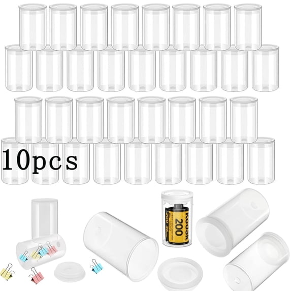 10Pcs Plastic Empty Film Canister with Lids Tutuviw Camera Reel Container Storage Case Plastic Film Canister Holder Empty Camera Reel Storage Containers for Small Accessories Fish Hook