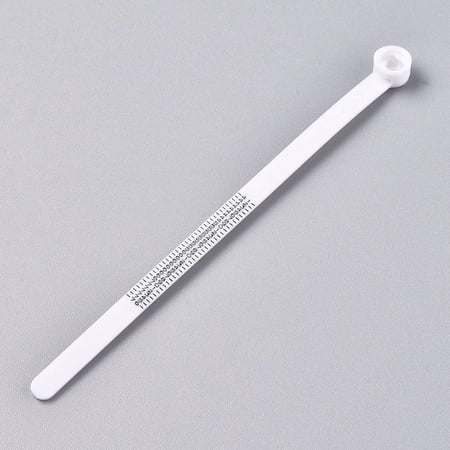 10Pcs Plastic European Version Ring Sizer Gauge Finger Measuring Belt Rings Size with Magnified Glass White Jewelry Sizing Tool