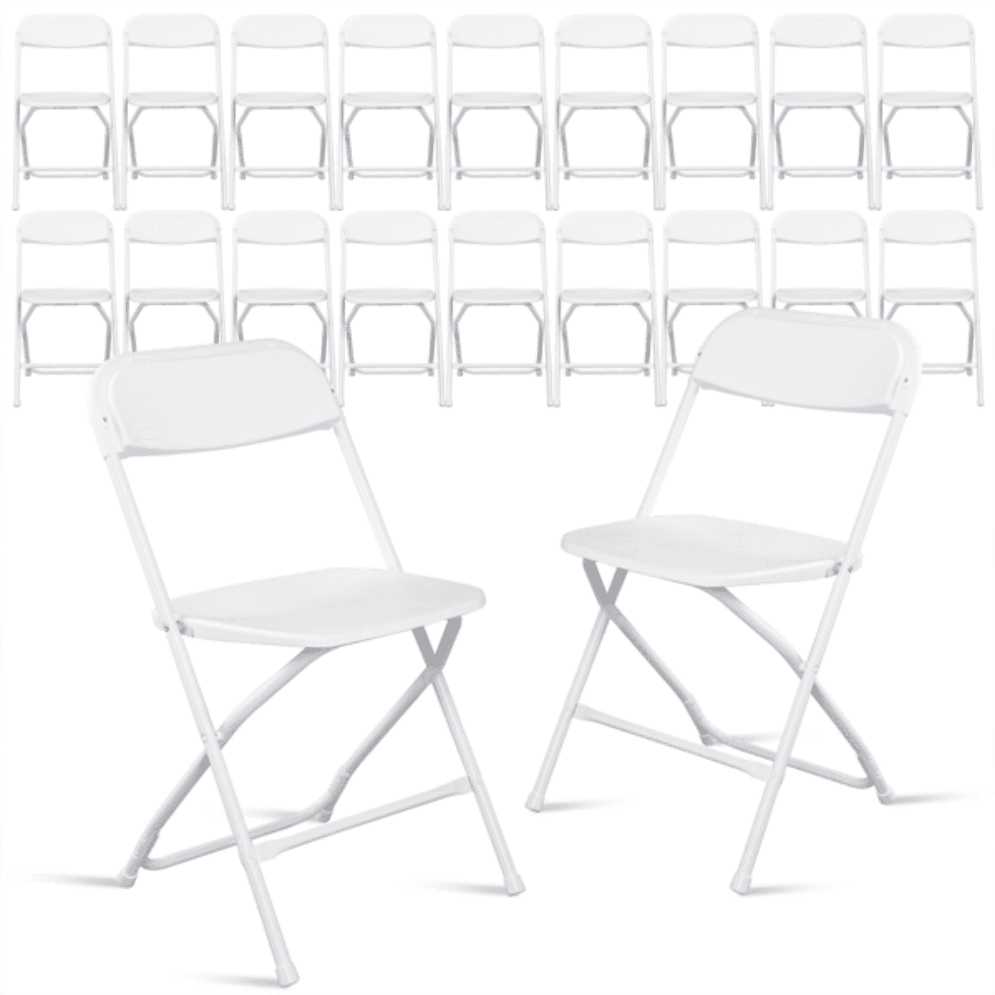 10Pcs Plastic Folding Chair for Garden, Injection Molding Classic, White