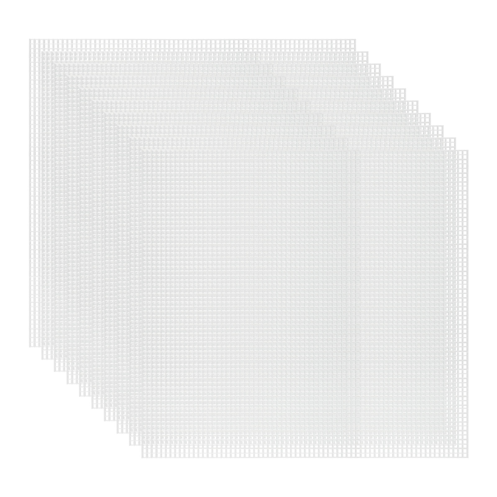 Plastic Mesh Canvas Sheets Blank Canvas White for Embroidery Needlepoint, Knit Crochet Yarn Crafting, 11.81"x11.81"