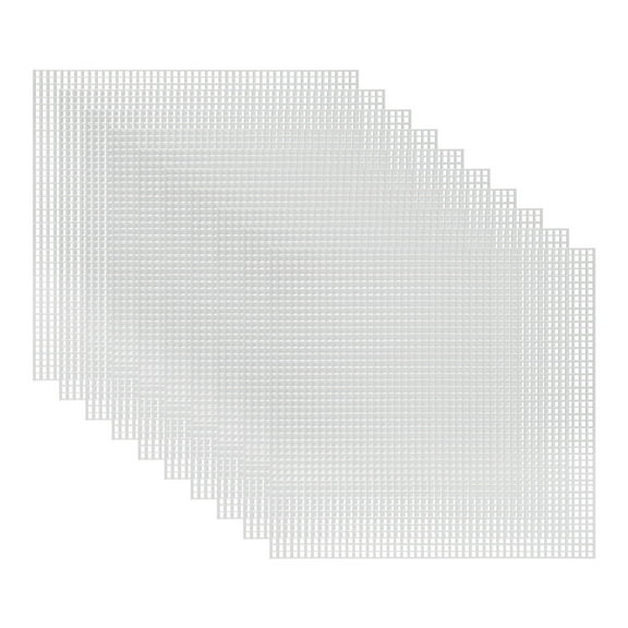 Plastic Mesh Canvas Sheets Blank Canvas White for Embroidery Needlepoint, Knit Crochet Yarn Crafting, 7.87"x7.87"