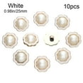 thumbnail image 1 of 10Pcs Plastic Ornaments Sewing Button Pearl Clothing Buttons Needlework Sewing Accessories Shirt Buttons WHITE 25MM, 1 of 8