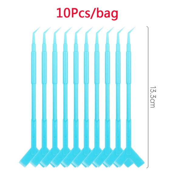 10Pcs Plastic Perm Eyelash Wand Eyelash Lifting Curler Kit Y Brush Lash Clean Comb Lashes Extension Auxiliary Tool 10pcs Blue