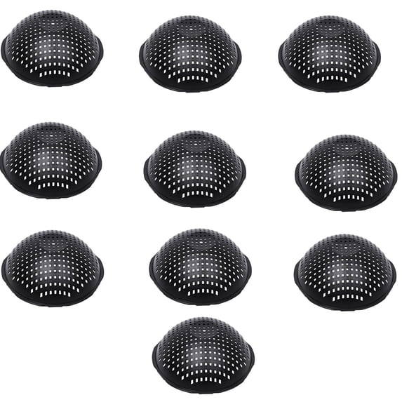 10Pcs Plastic Pot Bottom Drainage Screen Mesh Dome for Planters, Black M
