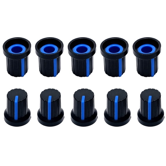 10Pcs Plastic Potentiometer Control Knob 6mm Shaft Hole Volumes Control Rotary Knob Replacement Guitar Pedal Knobs
